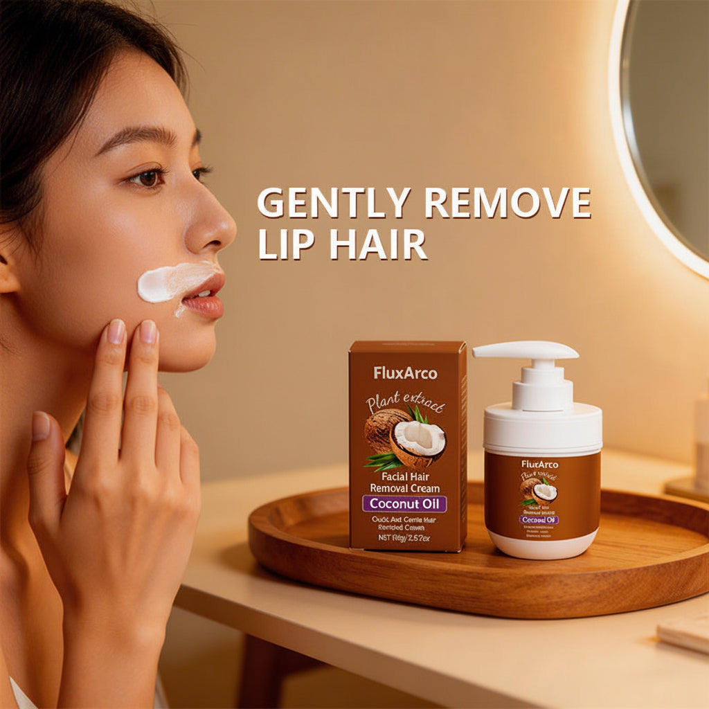 Coconut Oil Facial Hair Removal Cream — Gentle, Moisturizing Formula
