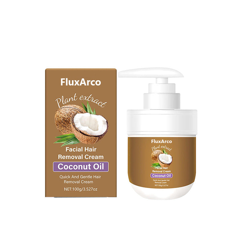 Coconut Oil Facial Hair Removal Cream — Gentle, Moisturizing Formula