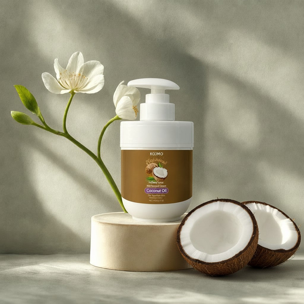 Coconut Oil Facial Hair Remover Cream, Gentle Formula for Lips & Face, Quick Root Dissolution, Moisturizing, Smooth Skin, No Spots